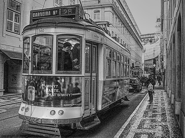 Lisbon Tram Picture Board by Peter F Hunt