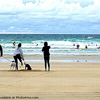 Buy canvas prints of Walking The Dogs Watching The Sea by Peter F Hunt