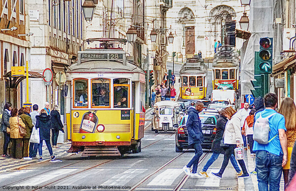 Lisbon City Life Picture Board by Peter F Hunt
