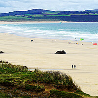 Buy canvas prints of Over The Dunes To Godrevy Beach by Peter F Hunt