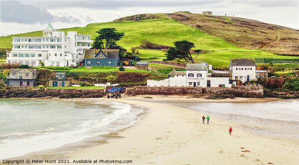 Walking To Burgh Island  Canvas Print by Peter F Hunt