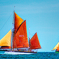 Buy canvas prints of Brixham Sailing Trawlers by Peter F Hunt