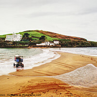 Buy canvas prints of Sea Tractor And The Causeway by Peter F Hunt