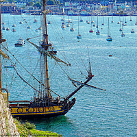 Buy canvas prints of Shtandart Leaving Plymouth by Peter F Hunt