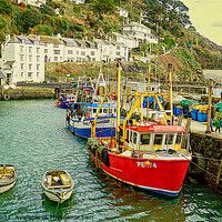 Buy canvas prints of Polperro Cornwall Fishing Boats by Peter F Hunt
