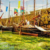 Buy canvas prints of Mousehole Fishing Luggers by Peter F Hunt