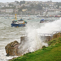 Buy canvas prints of Brixham Harbour Storm by Peter F Hunt