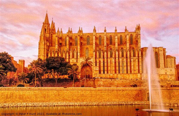 Palma Cathedral Sunset Picture Board by Peter F Hunt