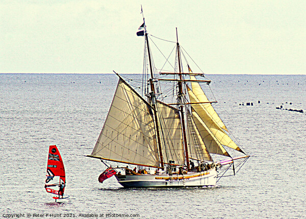 Top Sail Schooner Anny Of Charlestown Picture Board by Peter F Hunt