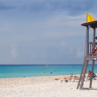 Buy canvas prints of life guard tower on beach by Lloyd Fudge