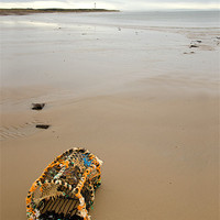 Buy canvas prints of lobster pot washed up on beach by Lloyd Fudge