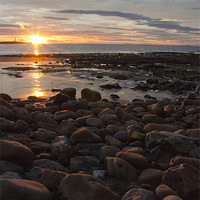 Buy canvas prints of sunset over Lossiemouth beach by Lloyd Fudge