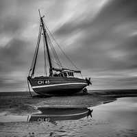 Buy canvas prints of Meols Beach Boat by Steven Purcell