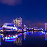 Buy canvas prints of Media City Blue Hour by Steven Purcell