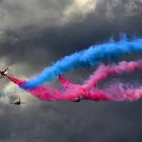 Buy canvas prints of Red Arrows  by Mike Jennings