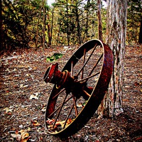 Buy canvas prints of Rusty Wheel by Pics by Jody Adams