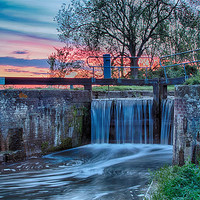 Buy canvas prints of sunset over the lock by kev bates