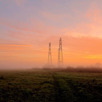 Buy canvas prints of Pylon Sunrise by Colin Richards