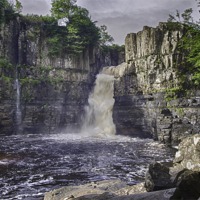 Buy canvas prints of high force waterfall by Robert Bennett
