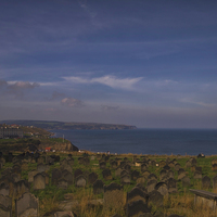 Buy canvas prints of whitby sea view by Robert Bennett