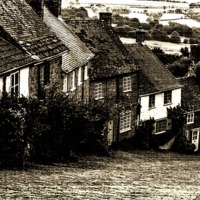 Buy canvas prints of Gold Hill old photo effect by David Skone