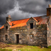Buy canvas prints of Old House at Callanish by Les Ellingham