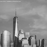 Buy canvas prints of Manhattan Skyline in mono by Peter Lennon