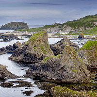 Buy canvas prints of  BALLINTOY SEA STACKS by Peter Lennon