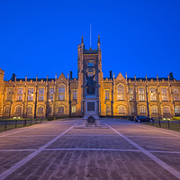 Buy canvas prints of  QUB Bluehour Too by Peter Lennon