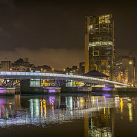 Buy canvas prints of Lights Over The Lagan by Peter Lennon