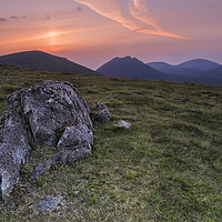 Buy canvas prints of The Rising Sun Over Mourne by Peter Lennon