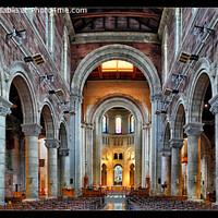 Buy canvas prints of The Aisle of St Annes Cathedral, Belfast by Peter Lennon
