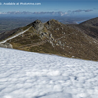 Buy canvas prints of Snowy Bearnagh by Peter Lennon