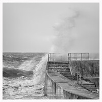 Buy canvas prints of Portstewart Harbour Storm by Peter Lennon