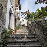 Buy canvas prints of Limone Steps by Peter Lennon