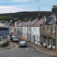 Buy canvas prints of Main Street, Scalloway, Shetland by Anne Macdonald