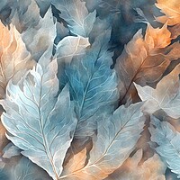 Buy canvas prints of Frosted Leaves Abstract by Anne Macdonald