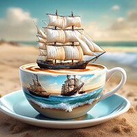 Buy canvas prints of Just One More Cup Of Cappuccino Before We Sail. by Anne Macdonald