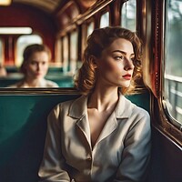 Buy canvas prints of Woman On A Train by Anne Macdonald