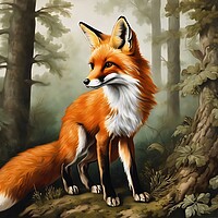 Buy canvas prints of Fox In The Woods by Anne Macdonald