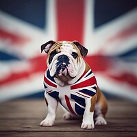 Buy canvas prints of Union Flag and British Bulldog by Anne Macdonald