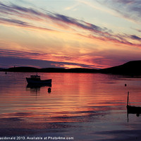 Buy canvas prints of Boat In Sunset At Trondra, Shetland. by Anne Macdonald