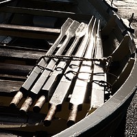 Buy canvas prints of Wooden Boat In The Sun by Anne Macdonald