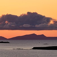 Buy canvas prints of Sunset And Cloud Over Foula                        by Anne Macdonald