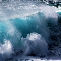 Buy canvas prints of Blue Rolling Wave by Anne Macdonald