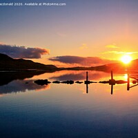 Buy canvas prints of Sunset Over Tingwall Loch, Shetland. by Anne Macdonald