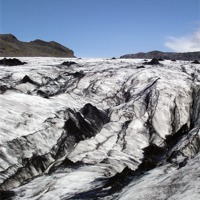 Buy canvas prints of Volcanic ash on glacier. by Kay Gorzko
