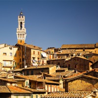 Buy canvas prints of Sienna Rooftops & the Torre del Mangia by Ray Nelson