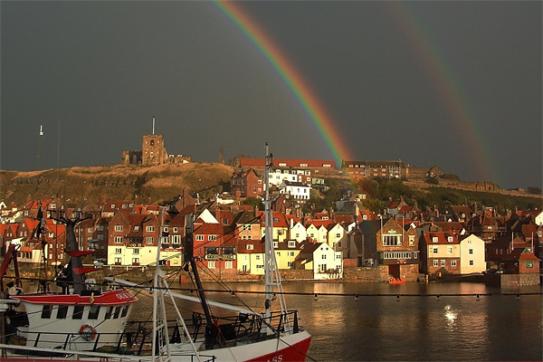 End of the rainbow in Whitby Picture Board by Ray Nelson