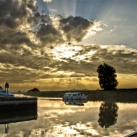 Buy canvas prints of Early Morning Broads Cruise by Ray Nelson